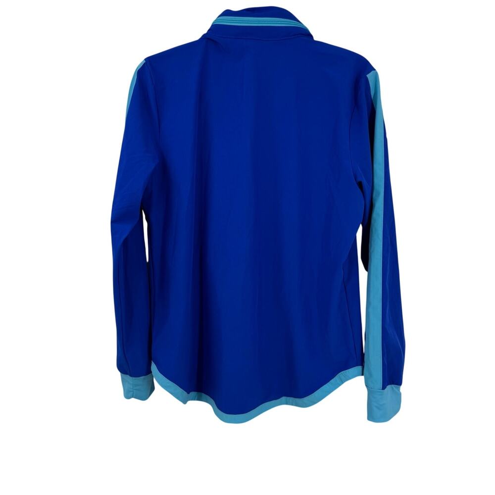 Lands' End Full Zip Windbreaker Jacket Womens M Blue Hooded Packable Lightweight - Picture 5 of 7